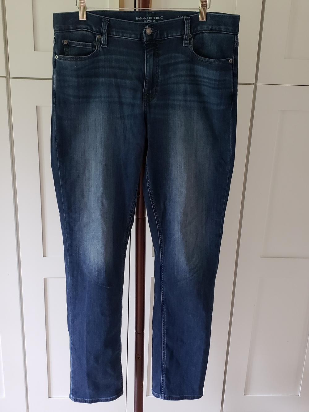 Banana Republic Traveler Jeans Mens 34x34 Dark Wash Slim Fit Denim Pants